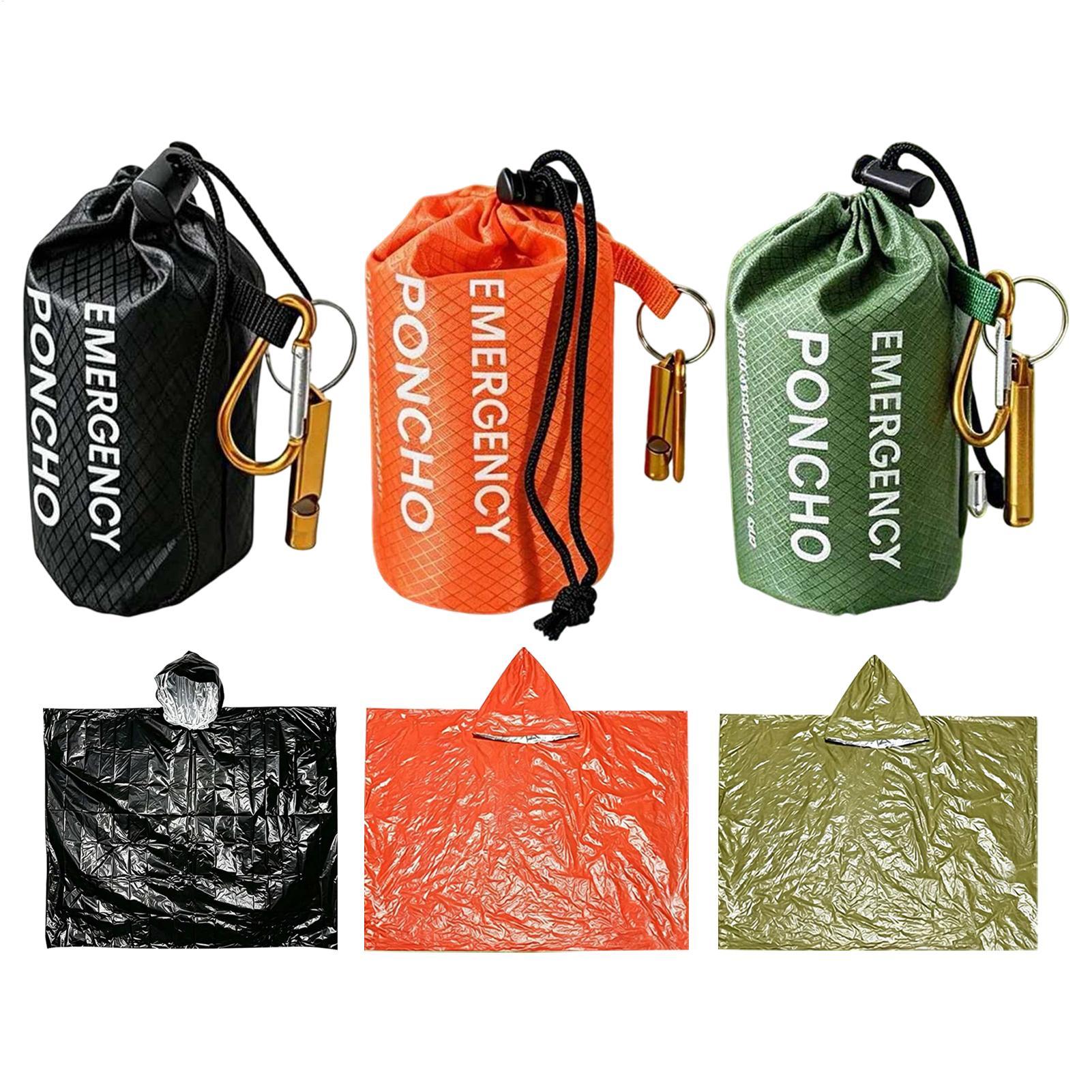3pcs Survival Emergency Rain P - Emergency Poncho Rain ulasan dan harga