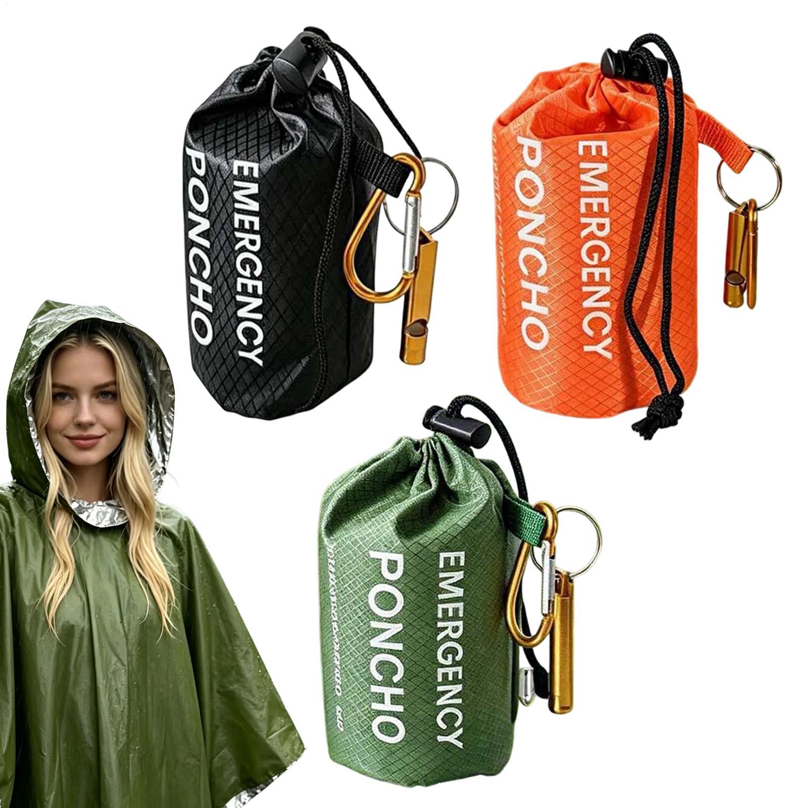 3pcs Survival Emergency Rain P - Emergency Poncho Rain ulasan dan harga